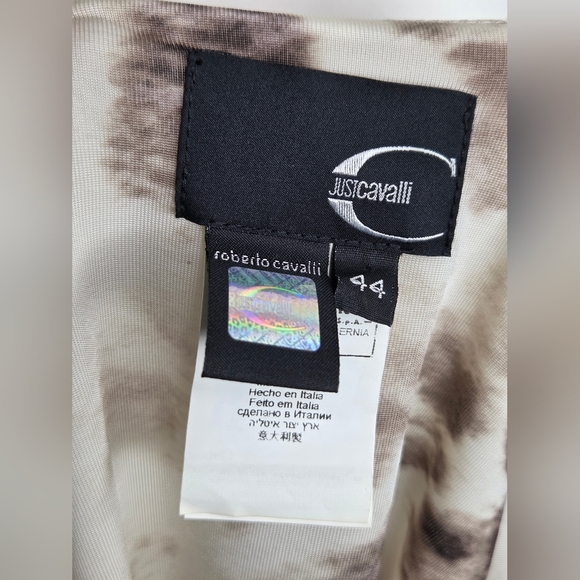 Just Cavalli By Roberto Cavalli Cream and Brown Patterned Fabric - Picture 9 of 11